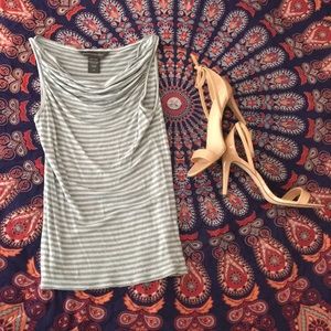 Banana Republic Striped Grey Sleeveless Top XS